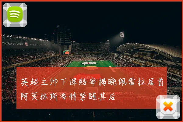 英超主帅下课赔率揭晓佩雷拉居首阿莫林斯洛特紧随其后